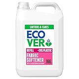 Ecover Fabric Softener Refill, Fabric Conditioner to Soften Your Clothes, Fresh Apple Blossom & Almond Scent 1 x 166 Washes, 1 x 5L