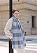 Wander Agio Warm Fashion Scarf Long Shawl Large Thick Blanket Winter Wraps Scarves for Women Faux Cashmere Plaid Sky Blue 8