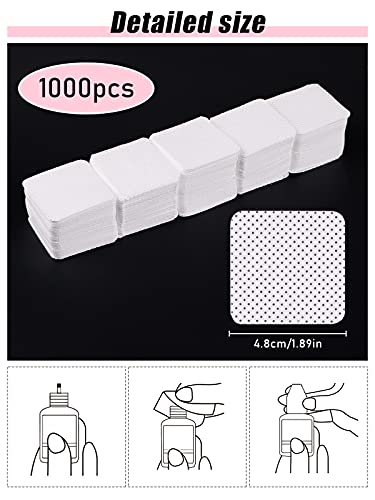 EBANKU 1000 stück Wattepads Fusselfreie Pads Nail Cleaming Wipes Pads Tücher Nail Art Cotton Removers Baumwolle Fusselfreie Pads for Eyelash Extension Glue Nail Abwischbar – Bild 6