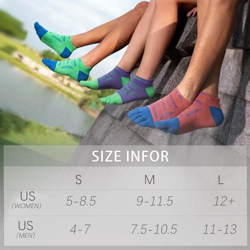 Image of Toe Socks Cool-max Running Socks for Men Women 3 Pairs Athletic Breathable Five Finger Socks