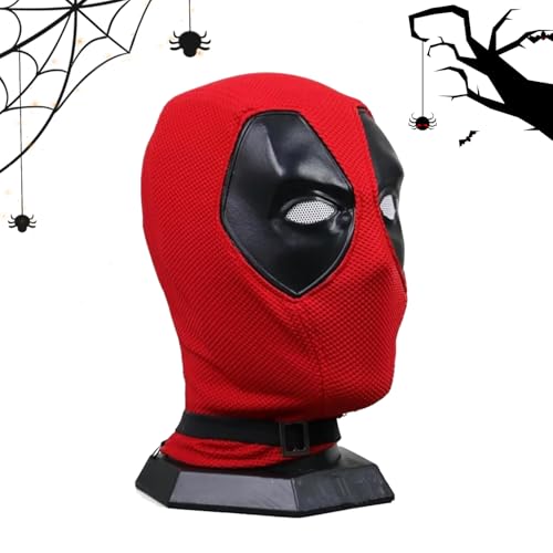 WELLXUNK Halloween Máscara DeadP0l para Adulto, Máscara de Halloween de DeadP0l, Hallo-ween Má-scara para Navidad Cosplay Papel de Fiesta Accesorios
