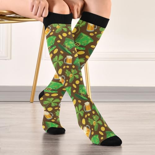 Image of Pigsaly Red White Polka Dot Womens Compression Socks Athletic Tube Sock Knee High Socks Outdoor Sport Socks