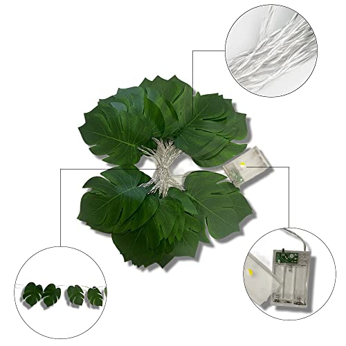 YouMen - 20 LED luminosi con foglie verdi di