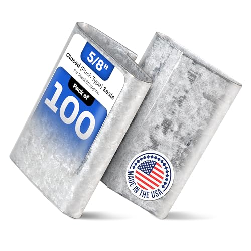 Image of IDL Packaging Closed (Push Type) Seals for 5 /8 inch Strap Width Steel Strapping (Pack of 100) - Superior Holding Power - Sturdy Metal Clips for Reliable Securing of Packaging Banding