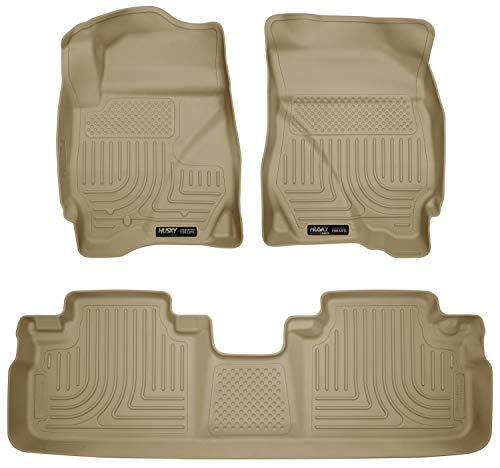 Husky Liners Weatherbeater | Fits 2009 - 2012 Ford Escape, Fits 2009 - 2011 Mazda Tribute/Mercury Mariner, Front & 2Nd Row Floor Liners - Tan, 3 Pc. | 98353 #TOP3