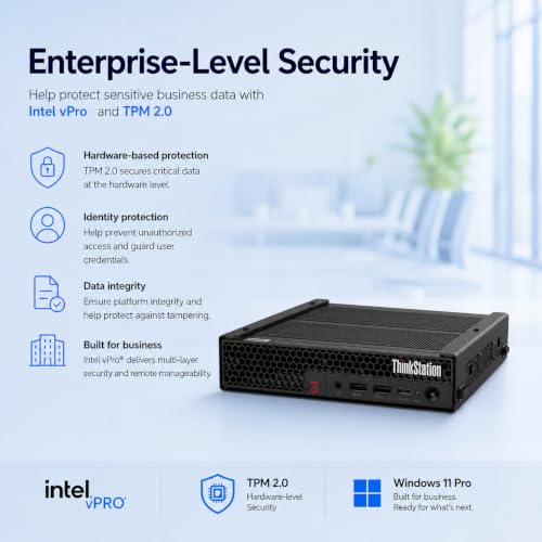 Image of Lenovo ThinkStation P3 Tiny Workstation Desktop (Intel i5-14500 vPro (> Ultra 7 155U), 16GB DDR5, 512GB SSD), MFF for Engineer, Designer, Support 8K Display, > ThinkCentre M70q M75q M90q, Win 11 Pro