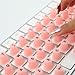 Allinside Raised Silicone Keyboard Stickers for Long Nails, Soft Reusable Self-Adhesive Key Lifts for Comfortable and Quiet Typing, 70pcs, Pink