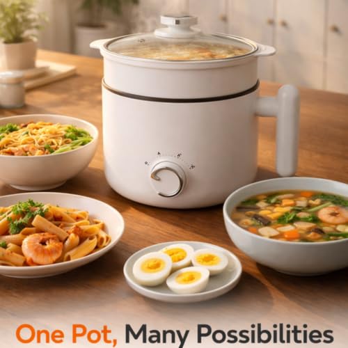 Image of SKYTONE Multipurpose Kettle With Ceramic Coating 1.5L | Non-Stick Cooker For Boil, Steam, Fry, Saute | Multi Cooker Kettle For Water, Milk, Egg, Tea, Soup, Babyfood, Rices