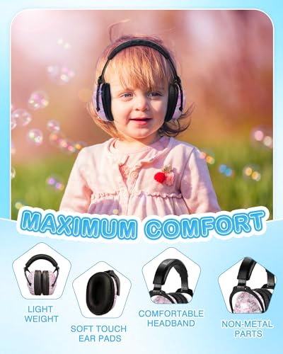 Image of ZOHAN Kids Ear Protection 2 Pack, Hearing Protection Safety Ear Muffs for Children Have Sensory Issues, Adjustable Noise Reduction Earmuffs for Concerts, Fireworks, Air Shows(Rap&Unicorn)