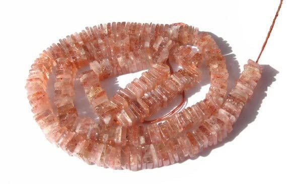 Perles Sunstone carrées de qualité supérieure LKBEADS pour création joaillière