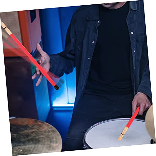 Juego de baquetas Yardwe con agarre para batería, hechas de bambú y plástico, color rojo, tamaño 5B miniatura 7