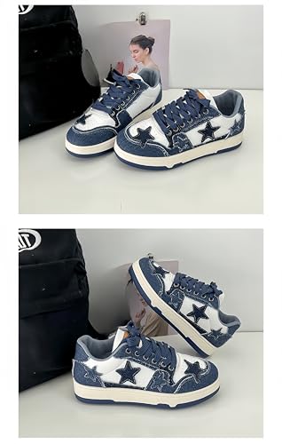 Women's Fashionable Multi-Color Sneakers - Comfortable lace-up Style - Suitable for Casual strolls and Skateboard-Style Wearing.4