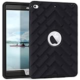 Hocase iPad Mini 5 Case, Rugged Shockproof Hard Plastic+Anti-Slip Soft Silicone Rubber Bumper Hybrid Protective Case Cover for 7.9' iPad Models A2133, A2124, A2126, A1538, A1550 - Black