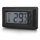 Riloer Mini Car Digital Thermometer, Fahrenheit or Celsius Meter Digital LCD Monitor for Inside and Outside, Maximum and Minimum Temperature Records, Easy to Read