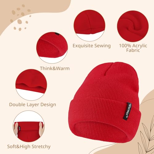 Image of American Trends Baby Boy Hat Toddler Newborn Hats for Boys Sherpa Lined Warm Fleece Boys Cap Winter Mitten Set Accessories Gifts