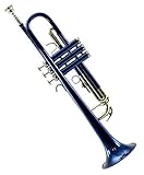 Sky Band Approved Ocean Blue Lacquer Brass Bb Trumpet with Case, Cloth, Gloves and Valve Oil, Guarantee Top Quality Sound, Blue