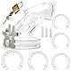 Keuschheitskäfig Herren Käfig 8,2 cm 5 Ringe Ø 3,3–4,6 cm Innenmaß 3×3 cm Transparent Chastity Cage mit Schloss&Schlüsseln Peniskäfig & Cock Cage für Männer Alltag &Kontrolle FOPS N22 (Transparent)