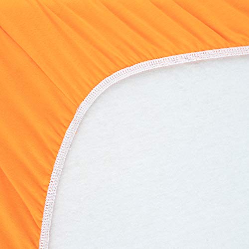 Image of SheetWorld Fitted Pack N Play Playard Sheet Compatible with Silver Cross Slumber Travel Crib 29 x 40 inches, 100% Cotton Jersey, Hypoallergenic, Butter Soft, Solid Orange, Made in USA
