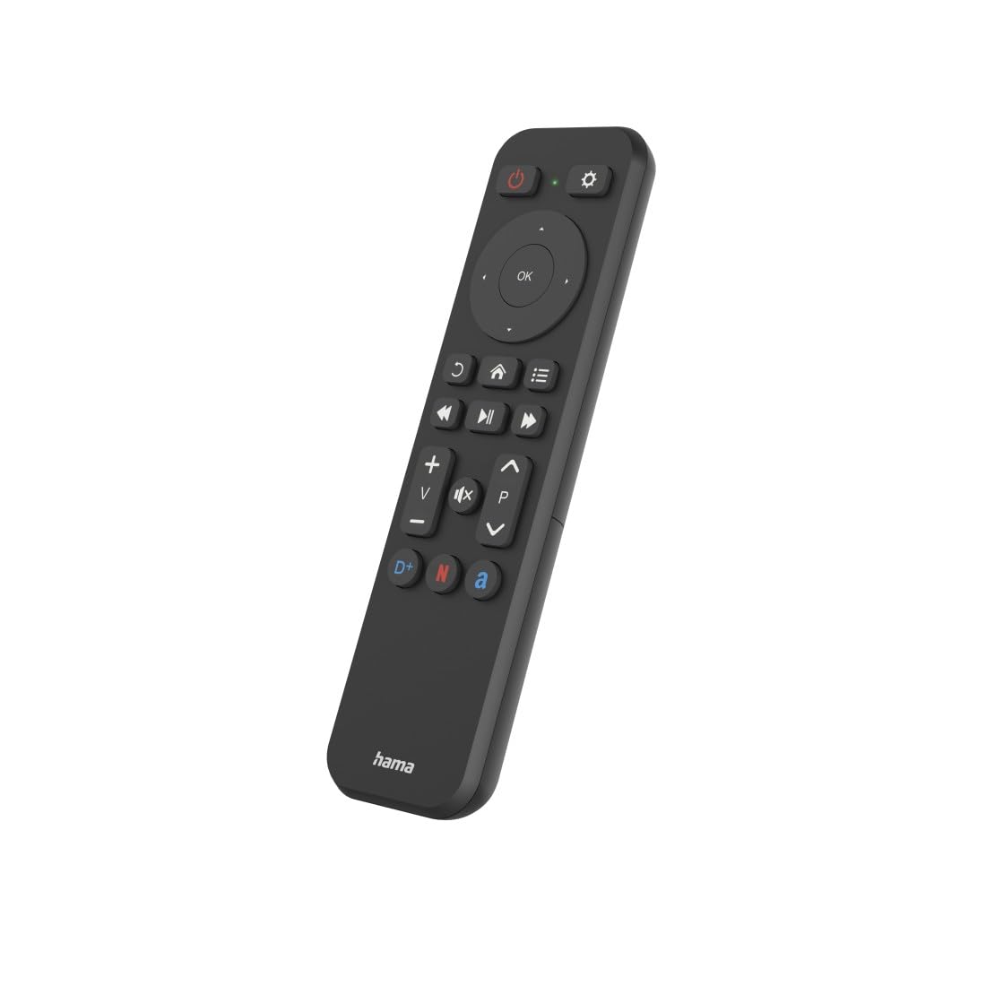 Hama Pilot uniwersalny 2w1 (zdalna kontrola przysick Disney+,Netflix, Prime Video, podczerwień, do telewizorów, szybki) czarny