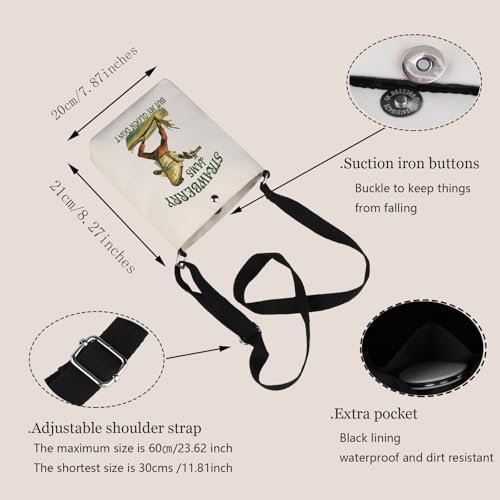 TOBGBE Funny Meme Gift Strawberry Jams But My Don't Crossbody Bag Western Cowgirl Frog Meme Gifts2