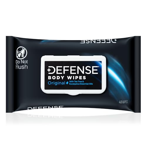 Defense Soap All Natural Body Wipes with Tea Tree Oil | Wrestling, Combat, Camping, Gym, Post Workout Shower...