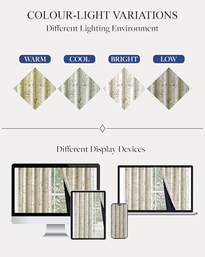 Image of Cloth Fusion Printed 100% Blackout Window Curtains 5 Feet Long Set of 2 | Elegant Blooms, Room Darkening, Black Woven Back, 127 cm Wide Panel, Thermal Insulated, Stainless Steel Grommets