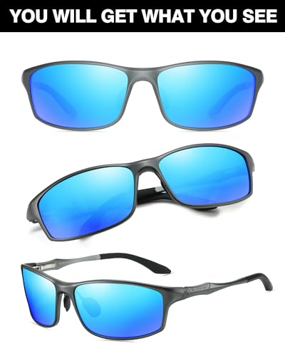 Image of DUCO Polarized Sunglasses for Men 100% UV400 Protection Metal Frame Driving Men's Sun Glasses