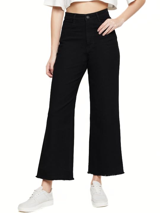 Womens Mid Rise Wide Leg Jeans for Women