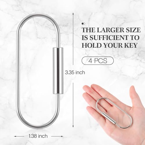 Image of WILLBOND Brass Carabiner Key Ring Locking Screw Carabiner Clips Round Key Rings Keychain Kit for Handbags Purse Bag Charm