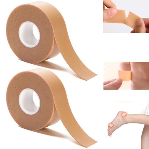 Tcdwla Tallone per bolle, protezione per tallone, taglio libero, resistente all'usura, evita vesciche e graffi (5 m per rotolo, larghezza: 2,5 cm) (2 rotoli)