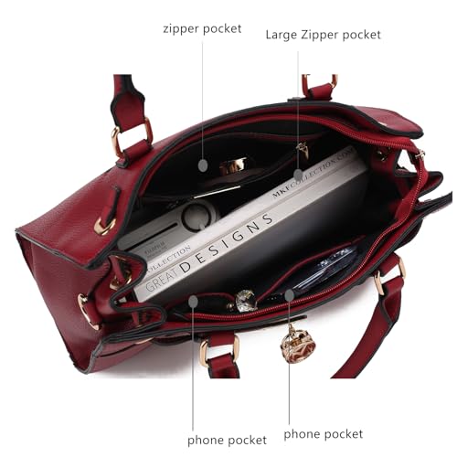 Image of MKF Collection Crossbody Tote Bag for Women & Wristlet Wallet Purse Set - PU Leather Top-Handle Satchel Shoulder Handbag
