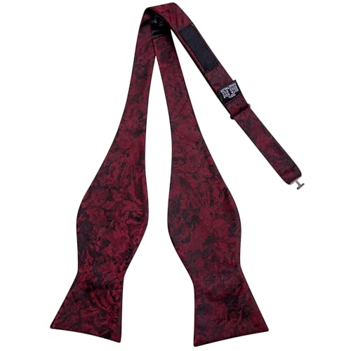 Image of Dubulle Self Tie Bow Ties and Lapel Pin for Men Paisley Solid Mens Bowtie and Handkerchief Cufflinks Set Wedding