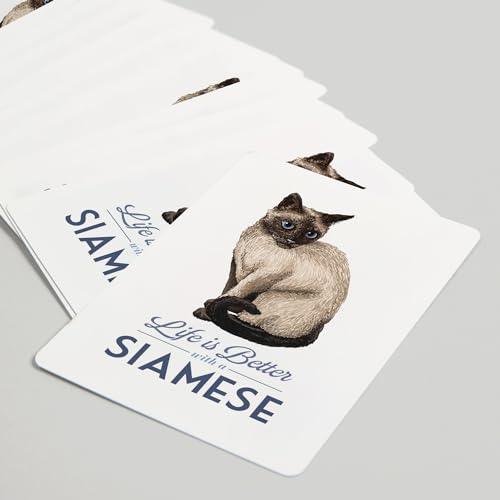Lantern Press Siamese Cat, 52 cartas de poker miniatura 5