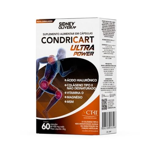 Colágeno Tipo Il + Vitamina D3 + Magnésio + Ácido Hialurônico + Msm Condricart Ultra Power 60 Cápsulas Sidney Oliveira