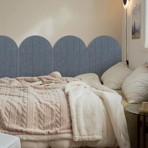 3D Wandpaneele,4 Stück 32x43cm Wandschutz Filz-Paneel Dekorative Wandpaneele Selbstklebend Antikollision Wandpolster für Schlafzimmer,Kinderzimmer (Dunkelgrau)