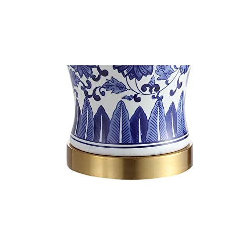 Jonathan Y Jyl1073A-Set2 Set Of 2 Table Lamps Jennifer 25.75" Ceramic/Metal Led Table Lamp Cottage Bedside Desk Nightstand Lamp For Bedroom Living Room Office College Bookcase, Blue/White #TOP23