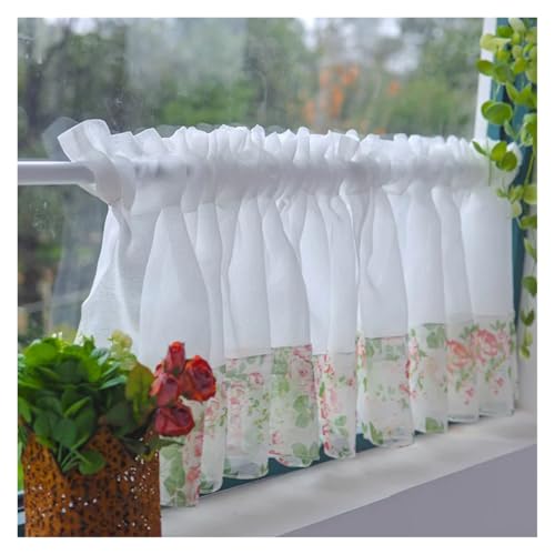 Rideaux courts dentelle patchwork design fleuri haut de gamme - 6