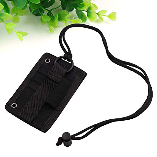 Porta-crachá de identificação com alça ajustável para crachás de identificação e escola LIOOBO (Pret