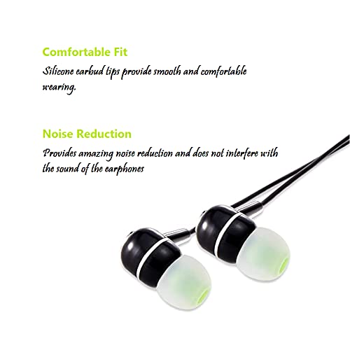 Image of Earbuds Replacement Tips Silicone Earbud Tips Ear Gels Fit for Inner Hole from 3.8mm - 5.1mm Earphones 9 Pairs S /M /L Clear Green