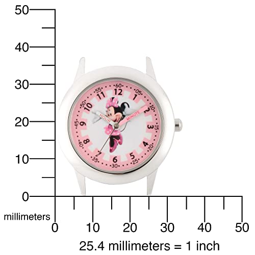 Disney Kids' W000038 Minnie Mouse Time Teacher Stainless Steel Watch With Pink Leather Band #TOP4