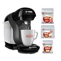 Tassimo by Bosch Style Friendly Pod Coffee Machine with 40 Kenco Drinks Starter Bundle, TAS112EGBC - Black