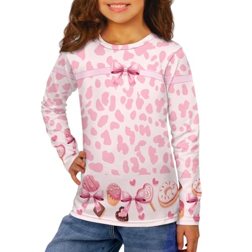 Girls Tops Size 3-16 Long Sleeve Shirts Kids Cute Athletic Top for Girls Crew Neck Tees Comfy Blouse for Casual2