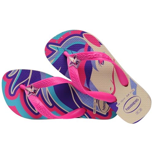 Havaianas Girl's Kids Fantasy Beige/Magenta Neon Flip-Flop4