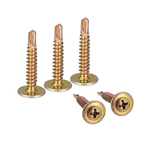 Vis auto-taraudeuses Phillips uxcell dorées 20,3 x 2,5 cm pour assemblage bois et métal