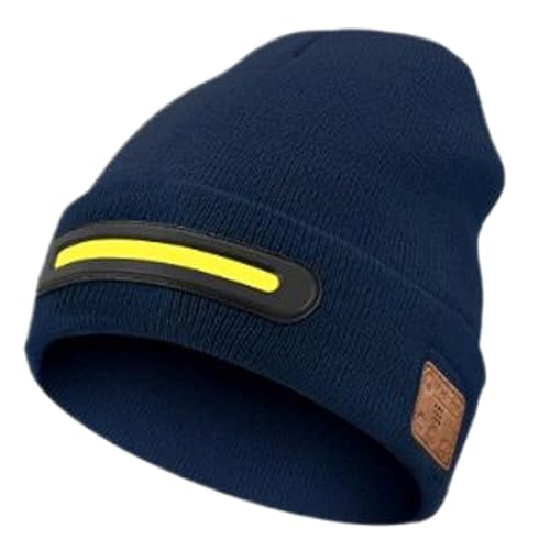 Gorro inalámbrico para hombre, recargable para seguridad nocturna, gorro de música inalámbrico con luz, para hombres, niños, niñas, novios, adolescentes, gimnasio, viajes, senderismo, ciclismo, azul