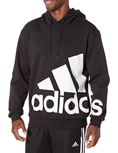 Image of adidas Men's Essentials Giant Logo Fleece Hoodie, Black/White, Medium