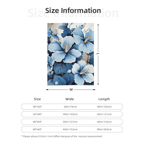 Couverture flanelle douce fleur bleue pour vos soirées canapé