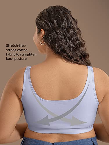 Image of NYKD NYB103 Wirefree Cotton Posture Corrector Multi Purpose Front Open Non Padded Bra for Women