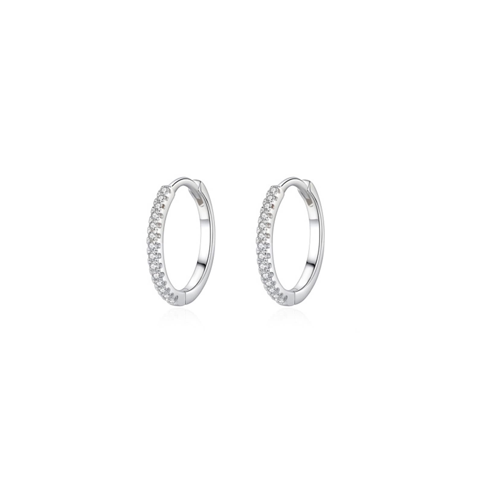 Pendientes de oro blanco 375 de 9 quilates, joyas con moissanita redonda, eternidad Au375