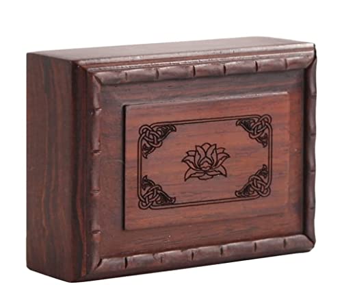 Boîte à bijoux en bois de rose massif sculpté main style antique